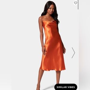 Burn orange slip dress